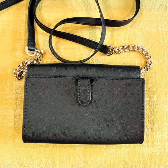 Michael Michael Kors Jet Set Travel Black Saffiano Leather Crossbody Bag - Picture 5 of 6